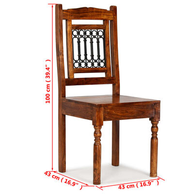 vidaXL Dining Chairs 2 pcs Solid Wood with Honey-colored Finish Classic