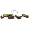 vidaXL Patio Lounge Set Set of 8 Brown