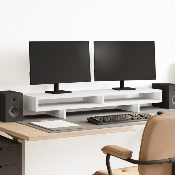 vidaXL Monitor Stand White 39.4x10.6x5.9" Engineered Wood