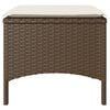 vidaXL Patio Sofa 2-Seater with Table and Stools Brown Poly Rattan