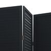 vidaXL Room Divider 4 Panels Black Solid Wood Paulownia