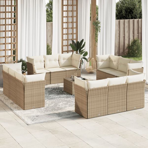 vidaXL Garden Sofa Set Beige