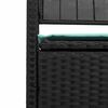 vidaXL Patio Storage Bench with Cushion Black Poly Rattan