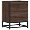 vidaXL Bedside Cabinet Set of 2 Brown Oak Engineered Wood and Metal