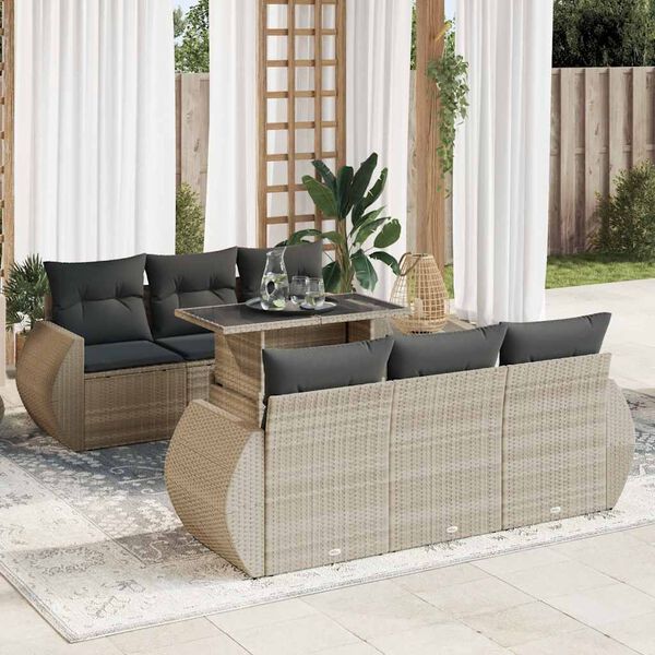 vidaXL Garden Sofa Set Light Grey