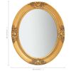 vidaXL Wall Mirror Gold Wood, Glass, Engineered Wood 19.7 x 23.6 in