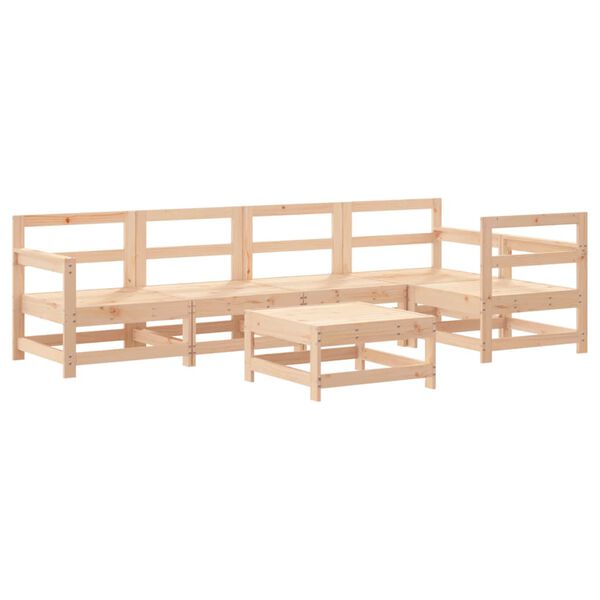 vidaXL Garden Lounge Set Natural Wood Solid Pine Wood, Plywood Large