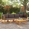 vidaXL 4 Piece Garden Sofa Set with Cushions Wood Acacia&Rope