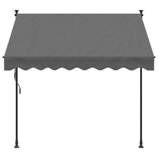 vidaXL Retractable Awning Anthracite Polyester with PU coating