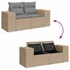vidaXL Patio Sofa Set Beige PE Rattan Large Adjustable Feet