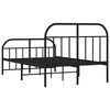 vidaXL Bed Frame Black Powder-Coated Steel 47.2x74.8 in Bed Frame