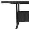 vidaXL Garden Table Black PE rattan, powder-coated steel, solid acacia wood