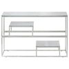vidaXL Console Table Silver Stainless Steel and Tempered Glass