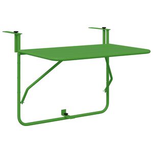 vidaXL Hanging Balcony Table Green 60 x 39 x 65 cm Steel