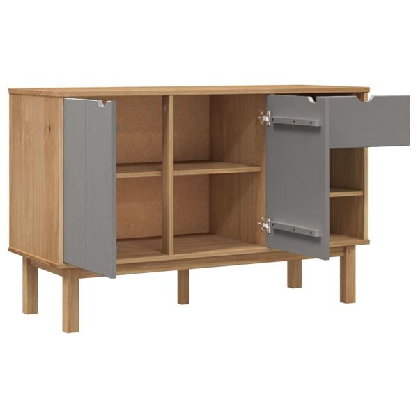 vidaXL Sideboard Brown and Grey Solid pine wood, engineered wood