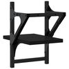 vidaXL Wall Shelf Set of 2 Black Engineered wood, metal Medium