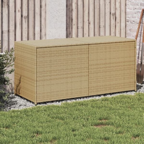 vidaXL Garden Storage Box Mix Beige PE rattan 74.8 gal