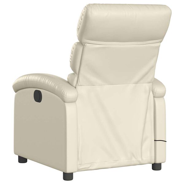 vidaXL Electric Massage Recliner Chair Cream