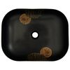 vidaXL Countertop Basin Black Rectangular 18.9x14.8x5.3" Ceramic