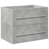 vidaXL Bathroom Furniture Set Concrete Grey, White Engineered Wood, Ceramic