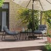 vidaXL Garden Furniture with Cushion 2 pcs Black 60 x 80 x 71cm Metal