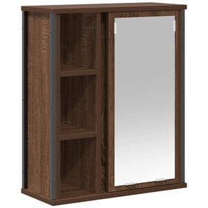 vidaXL Bathroom Wall Cabinet Brown oak Engineered wood, steel Medium