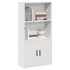 vidaXL Bookcase White Engineered wood Medium Bookcase Rectangular
