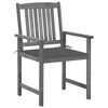vidaXL Garden Chair Set of 4 Grey Solid Acacia wood Standard Tough