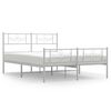 vidaXL Bed Frame White Powder-Coated Steel 47.2 x 74.8 in Small Double