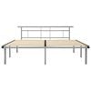 vidaXL Bed Frame Grey Metal, Plywood 78.7 x 78.7 in Modern Bed Frame