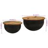 vidaXL Coffee Table Set of 2 Black and varied reclaimed wood colors