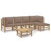 vidaXL Garden Lounge Set Taupe Bamboo Medium Modular Garden Lounge Set