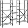 vidaXL Bookshelf Grey Sonoma Engineered Wood, Powder-Coated Steel Tall