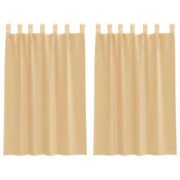 vidaXL Voile Curtains with Loops 2 pcs Sand 55.1x68.9"