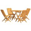 vidaXL Garden Dining Set Natural Wood Solid teak wood Medium Foldable