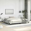 vidaXL Bed Frame White Faux leather, plywood, engineered wood King