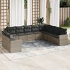 vidaXL Garden Sofa Set Gray PE rattan, Powder-coated steel Large Modular