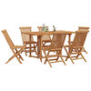 vidaXL Garden Dining Set 7 pcs Brown Solid Teak Wood