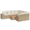 vidaXL Garden Sofa Set Beige PE Rattan, Powder-Coated Steel, Acacia Wood