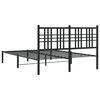 vidaXL Bed Frame Black Powder-Coated Steel 55.1 x 78.7 in Bed Frame