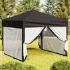 vidaXL Folding Party Tent with Sidewalls Black 9.8'x9.8'