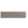 vidaXL Balcony Screen Taupe 29.5x118.1" Oxford Fabric