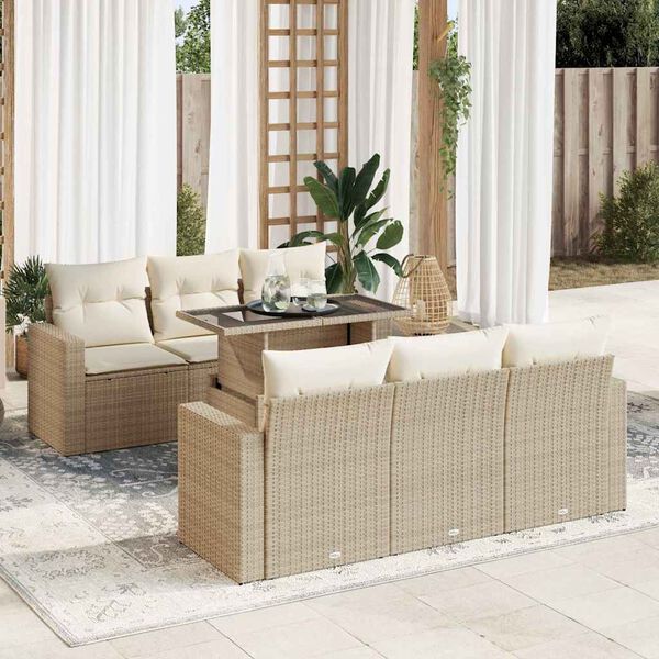vidaXL Garden Sofa Set Beige