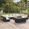 vidaXL Garden Lounge Set Black, Cream