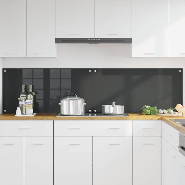 vidaXL Kitchen Backsplash 2 pcs Dark Grey 39.37 x 19.69 in