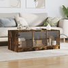 vidaXL Coffee Table Smoked Oak Engineered Wood, Glass