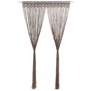 vidaXL Macrame Curtain Taupe 55.1x94.5" Cotton