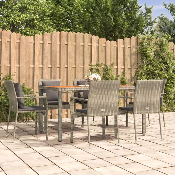 vidaXL Garden Dining Set Grey