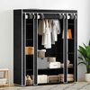 vidaXL Cabinet Black Non-woven Fabric, Iron Collapsible Fabric Wardrobe