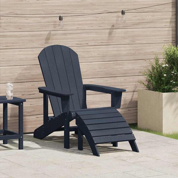vidaXL Adirondack Chair Navy Blue 32.28 x 29.13 x 36.22 in HDPE